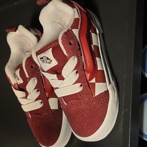 Vans Kids Red and White Sneakers